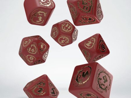 Dragons Red & Gold Modern Dice Set (7) Cheap