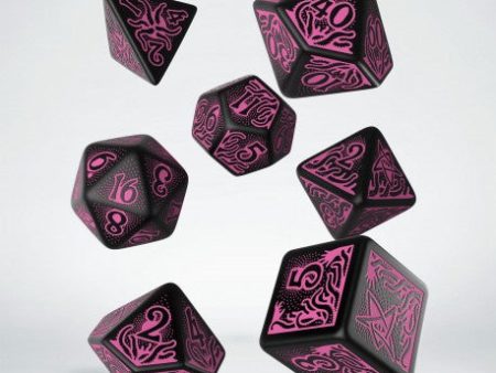 Call of Cthulhu Black & Magenta Dice Set (7) For Sale