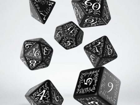 Elvish Black & White Dice Set (7) Sale