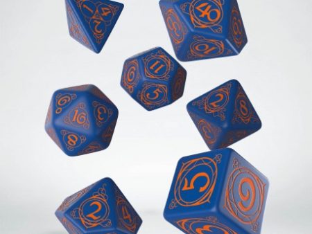 Wizard Dark-Blue and Orange Dice Set (7) Discount