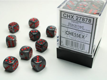 Velvet 12mm D6 Black Red (36) (CHX27878) Online now