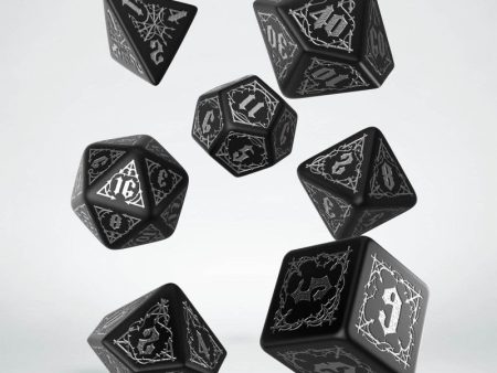 Bloodsucker Black and Silver Dice Set (7) For Cheap