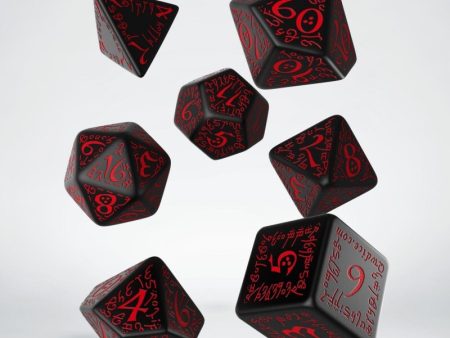 Elvish Black & Red Dice Set (7) on Sale