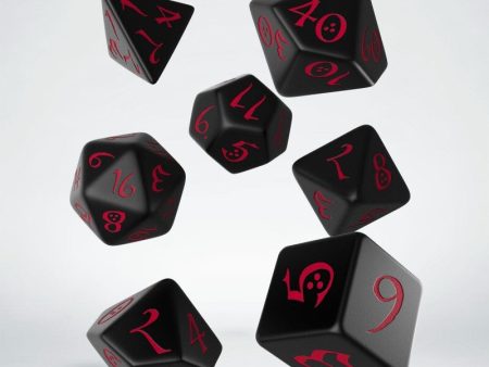 Classic RPG Black & Red Dice Set (7) For Discount