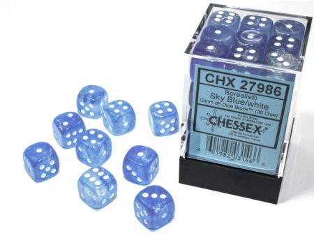 Borealis Luminary 12mm D6 Sky Blue White (36) (CHX27986) Online