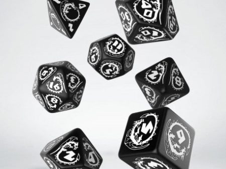 Dragons Black & White Dice Set (7) Online Sale