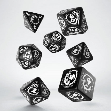 Dragons Black & White Dice Set (7) Online Sale